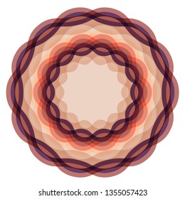 Screen printing pattern. Radiant frame. Abstract vortex. Circular pattern. Wave Pattern.Round colorful frame isolated on white.Abstract whirligig.Circle pattern.