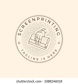 screen printing silk screenprinting logo emblem badge stamp vector illustration