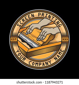 Screen Printing Squeegee Logo, Vector EPS 10