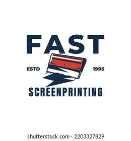 Screen printing vector logo template. Screen printing illustration.