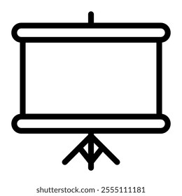 Screen projector icon  in Outline Style. Line Art