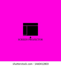 screen projector icon sign signifier vector