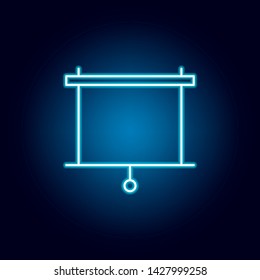screen, projector outline icon in neon style. elements of education illustration line icon. signs, symbols can be used for web, logo, mobile app, UI, UX