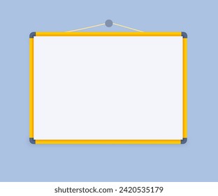 Screen projector or white slide board display. Flat cartoon style vector