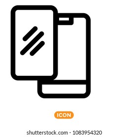 Screen Protection of Smartphone in vector flat style. Protection glass for device