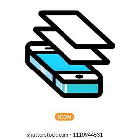 Screen Protection of Smartphone in vector flat style. Symbol of clean screen