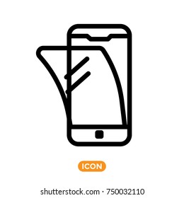 Screen Protection Of Smartphone In Vector Flat Style