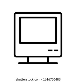 Screen with pulse outline icon, line vector sign, linear style pictogram isolated on white. Symbol, logo illustration EPS Vector 