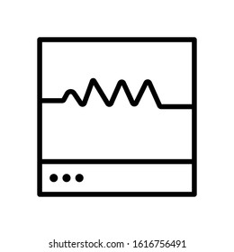 Screen with pulse outline icon, line vector sign, linear style pictogram isolated on white. Symbol, logo illustration EPS Vector 