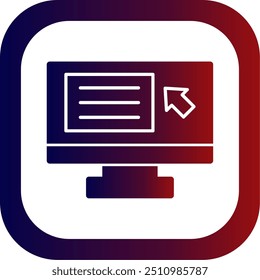 Screen reader Glyph Gradient Round Corner Vector Icon Design