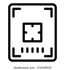 Screen record frame icon. Outline screen record frame vector icon for web design isolated on white background