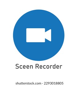 Screen Recorder Icon Vector Image Illustration . Mobile Phone Icon .