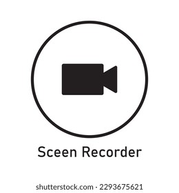 Screen Recorder Icon Vector Image Illustration . Mobile Phone Icon .