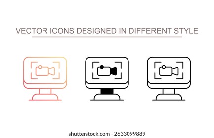 Design de ícone de Gravação de Tela com ilustração de estoque de fundo branco