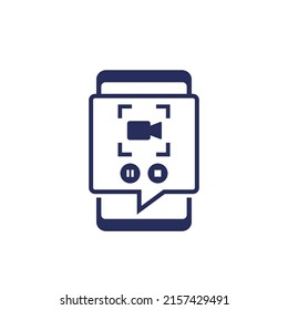 icono de grabación de pantalla con un teléfono inteligente