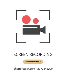 screen recording icons  symbol vector elements for infographic web