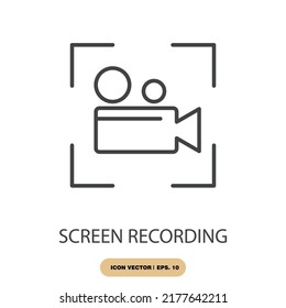 screen recording icons  symbol vector elements for infographic web