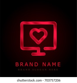 Screen red chromium metallic logo