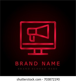 Screen red chromium metallic logo