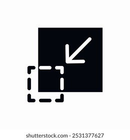 screen reduction icon sign vector