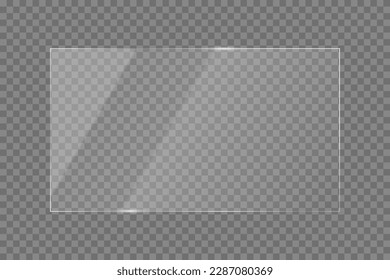 Screen reflection. Transparent shiny glass plate vector illustration on a transparent background