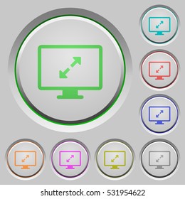 Screen resolution color icons on sunk push buttons