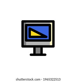 Screen Resolution Icon, isolated on white. User Interface Outline Icon.
