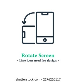 Screen rotate icon isolated on white background, mobile screen rotate symbol for web and mobile apps.