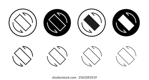 Screen rotation icon Flat line symbol