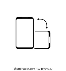 Screen rotation for mobile app design. Isolated vector icon flat