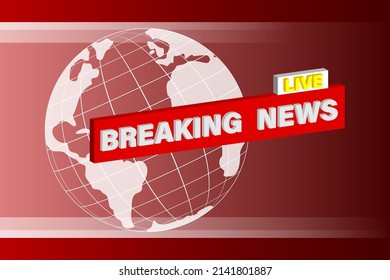 Captura de pantalla del fondo de las últimas noticias. Un comunicado de prensa urgente en televisión. Las últimas noticias están en vivo en el fondo del planeta Tierra. Ilustración vectorial.