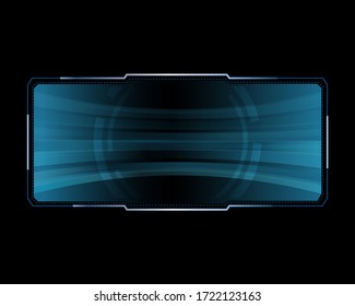 Screen sci hologram frame template illustration