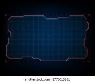 Screen sci hologram frame template illustration eps10 vector