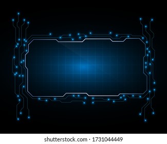 Screen science hologram circuit frame template concept 