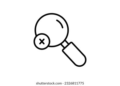 Screen Search no result icon. icon related to Find, Search. Line icon style design. Simple vector design editable