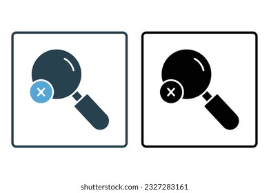 Screen Search no result icon. icon related to Find, Search. Solid icon style design. Simple vector design editable