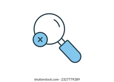Screen Search no result icon. icon related to Find, Search. Flat line icon style design. Simple vector design editable