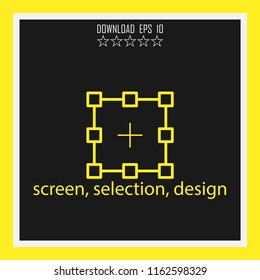 screen, seclection, desing vector icon