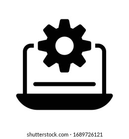 screen setting vector glyph flat icon 