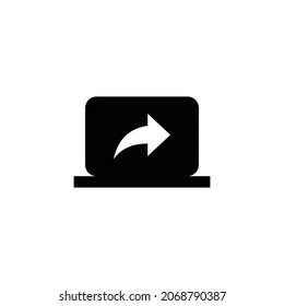 Bildschirmfreigabe-Symbol Flaches Design einzeln auf weißem Hintergrund. Vektorgrafik