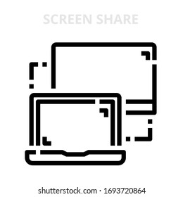 Screen Share Icon For Webpage, Application, Card, Printing, Social Media, Posts Etc.