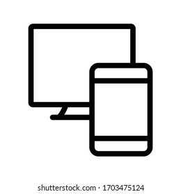 screen sharing vector thin line icon 