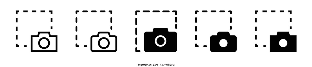 screen shoot, camera capture, screen capture icon set. screen snip, snipping tool, camera shutter, screenshot icon - stock vector