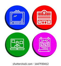 screen simple icons set. Contains such icons as Tv, Cinema, Video call, Poster, can be used for web, mobile and logo