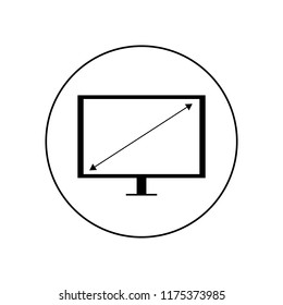 The screen size of the icon in the circle logo on a white background