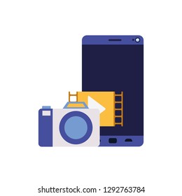 screen smartphoen with camera isolated icon