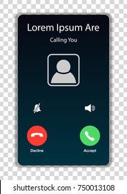 Screen Of Smartphone With Incoming Call. Vector Illustration.