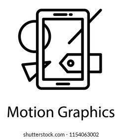 
A screen of smartphone with some tools on it, motion picture concept 
