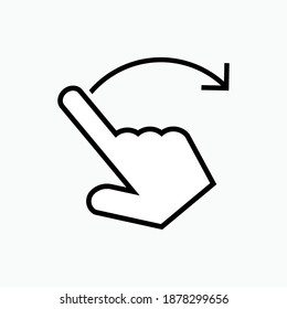 Icono de salto de pantalla. Símbolo de gesto de dedo para operar el gadget o la pantalla táctil. - Plantilla de logotipo de vectores.