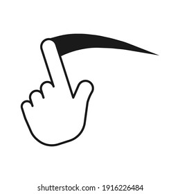 Screen swipe icon vector illustration. Vector illustration isolated on a blank background that can be edited and replaced with color. Perfect for labels on phone icon.
